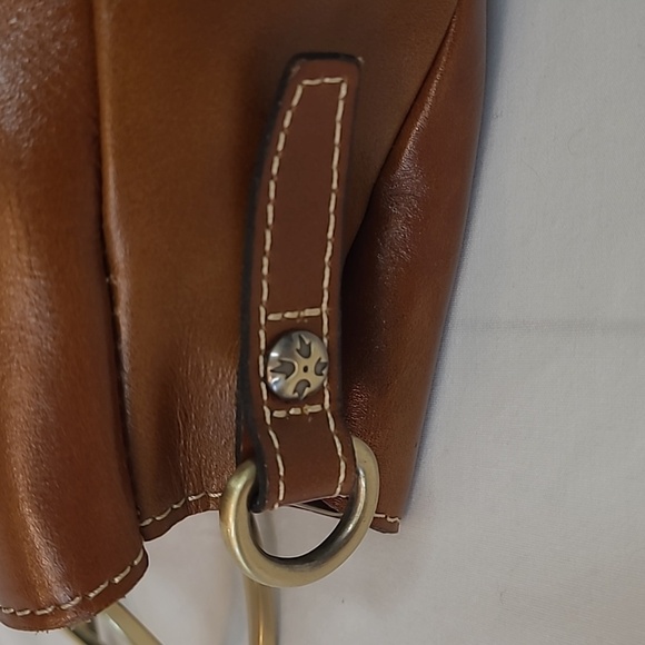 Patricia Nash Empoli Satchel with Crossbody Strap/ Brown Leather/ Metal Handles - Picture 9 of 16